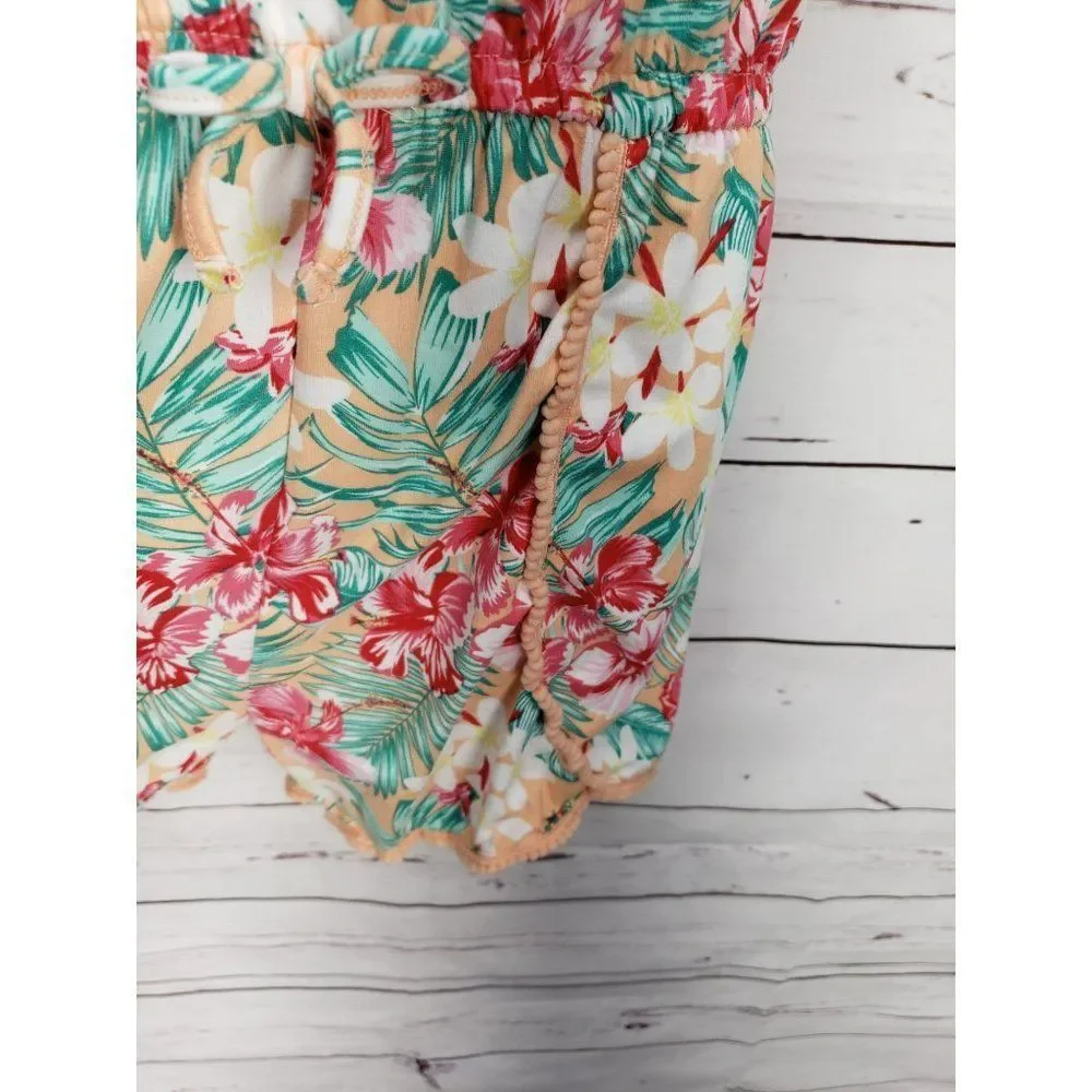 Bobbie Brooks Large 10/12 hawaiian tropical print romper‎ jumpsuit